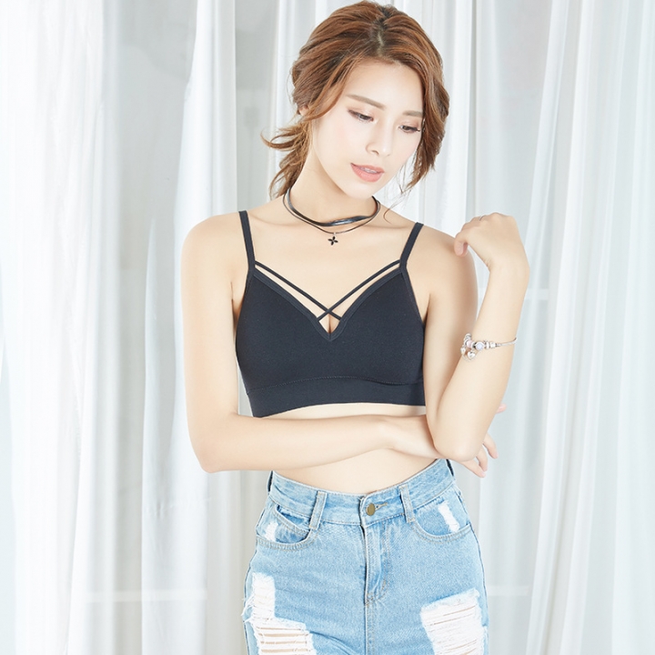 Seamless Sexy Thin belt cross Beauty back Tube top No rims Anti-light Bottoming Sling vest