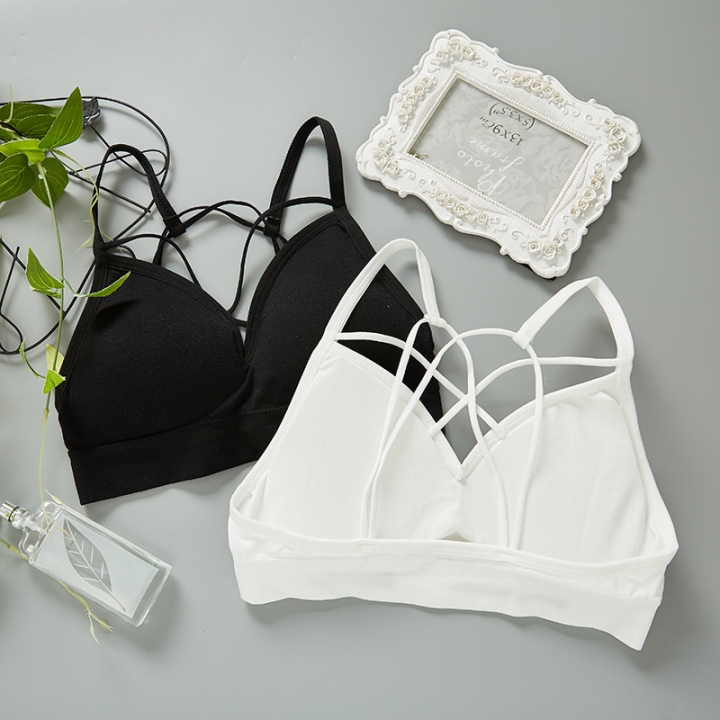 Seamless Sexy Thin belt cross Beauty back Tube top No rims Anti-light Bottoming Sling vest