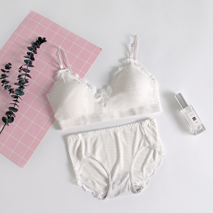 Sexy Cotton thread Ms Lace Bra No rims Gather adjustable Big milk underwear