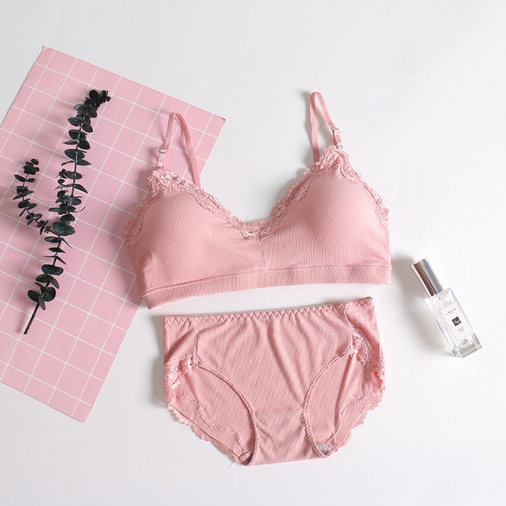 Sexy Cotton thread Ms Lace Bra No rims Gather adjustable Big milk underwear