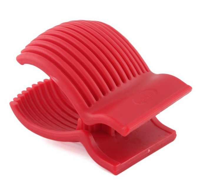 Tomato Slicer Plastic Fruit Vegetable Cutter Red Slicer Guide Potato Onion Holder Cutter  厨房用品
