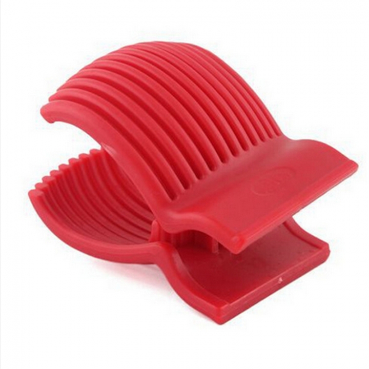 Tomato Slicer Plastic Fruit Vegetable Cutter Red Slicer Guide Potato Onion Holder Cutter  厨房用品