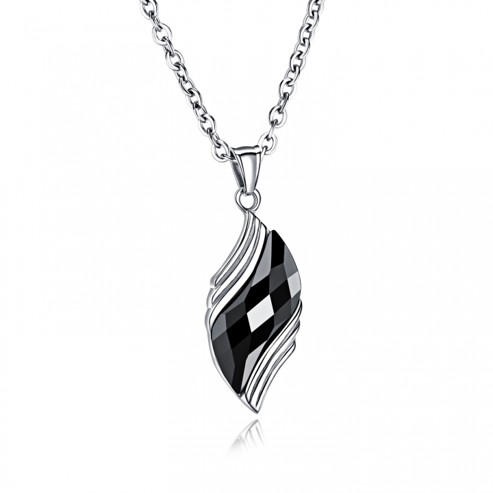 Stainless Steel Necklace Personality Blue Sand Stone Men Simple trend Pendant