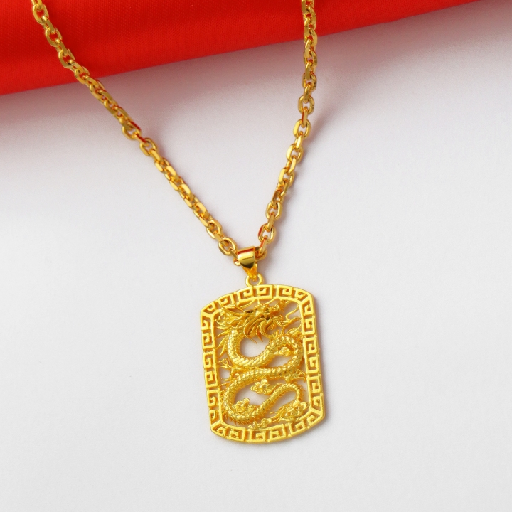 Plated 18K gold Pendant Domineering Atmospheric boss Dragon tag necklace Pendant jewelry