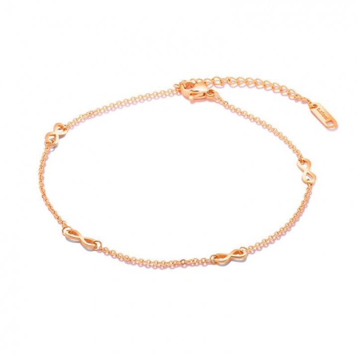 Western style popular Bracelet endless 8 words Titanium steel Rose gold Lottery Anklet