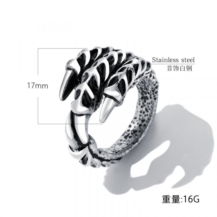 Western style Titanium steel Ring Men Claw personality Domineering ring paw index finger jewelry