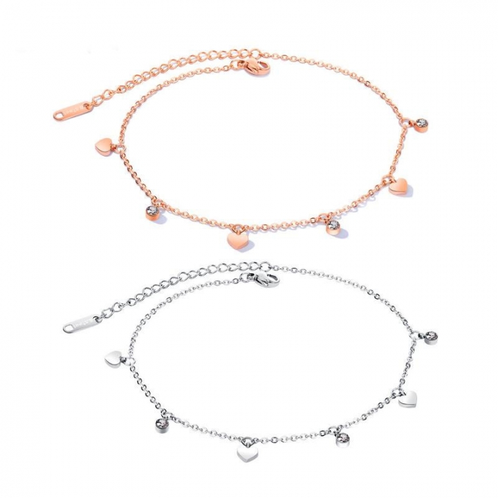 Titanium steel 18K rose gold Love Anklet Simple Girlfriend Sister chain Accessories