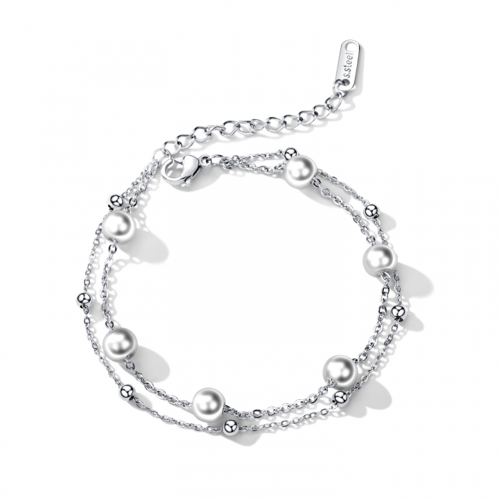 Ms Double layer pearl Bracelet temperament appointment wristband Girlfriend Sister chain