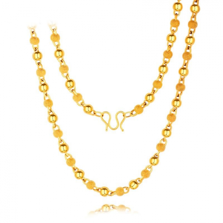 Personality Ball Beads Men necklace Imitation gold Plated 18K gold jewelry