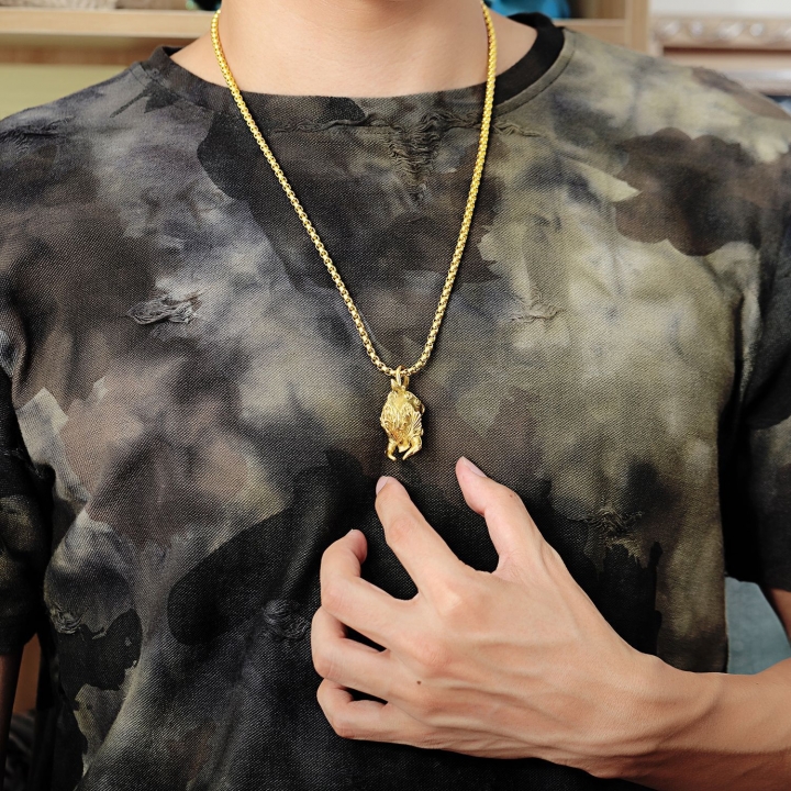 Western style Celtic Crazy Wild boar Pendant Titanium steel necklace student Accessories