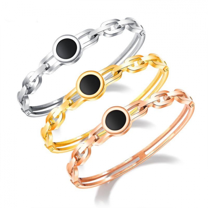 Fashion Titanium steel Rose gold Opening bracelet Simple Wild sisters Girlfriend wristband