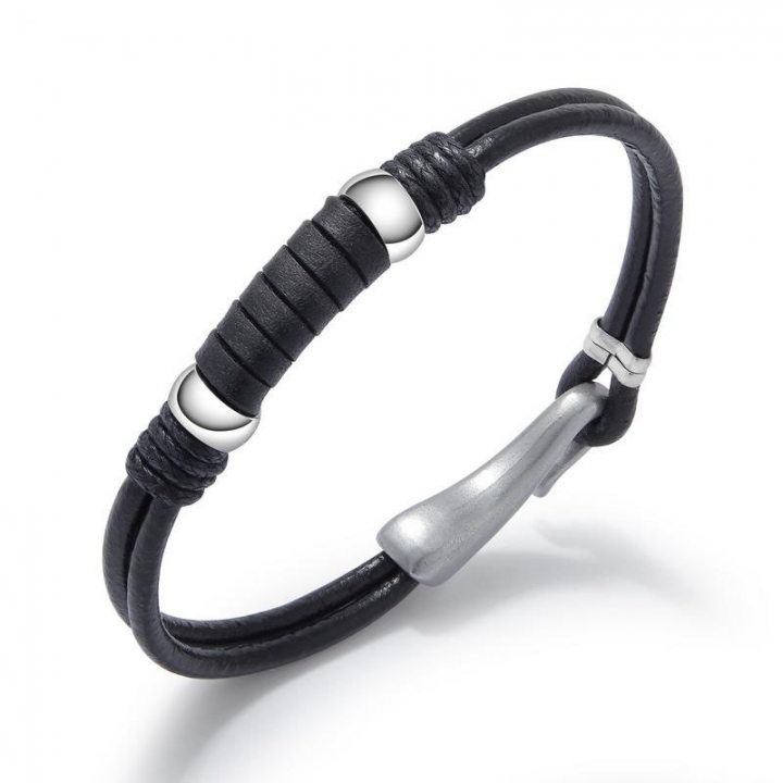 Western style trend Weaving alloy Leather rope Men Bracelet Simple Wild Accessories