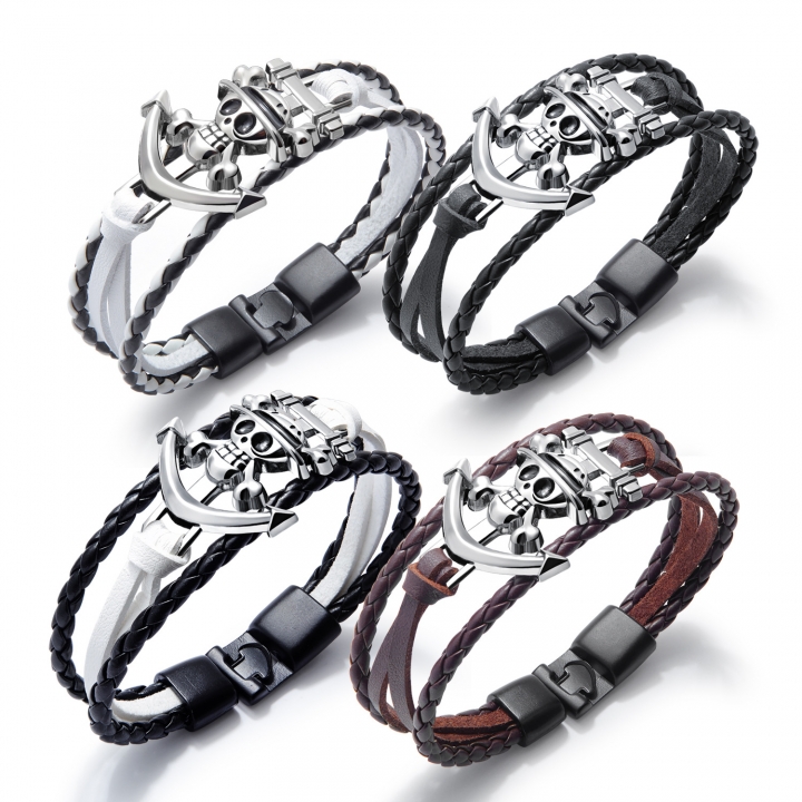 Western style Shantou Cowhide Weaving Bracelet fashion Anime personality Bracelet