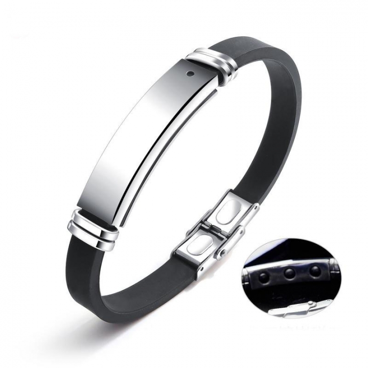 Personality Wild Titanium steel mosaic magnet Bracelet Men trend Silica gel Bracelet