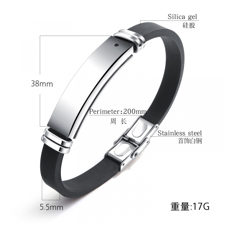 Personality Wild Titanium steel mosaic magnet Bracelet Men trend Silica gel Bracelet