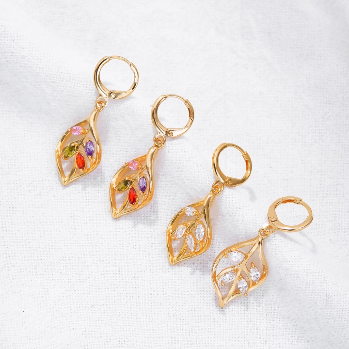 Bride jewelry Ms Copper plating Gold diamond earring Long section tassel Stud earring