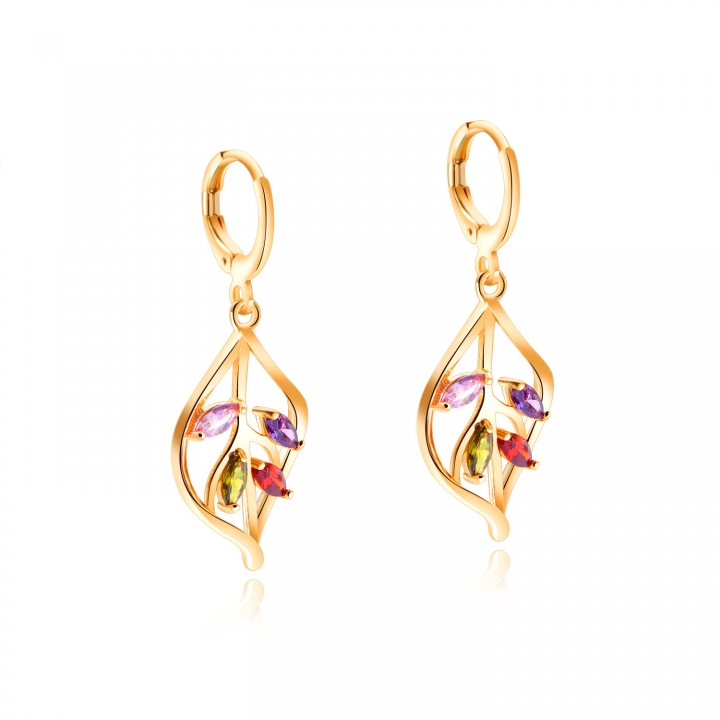 Bride jewelry Ms Copper plating Gold diamond earring Long section tassel Stud earring