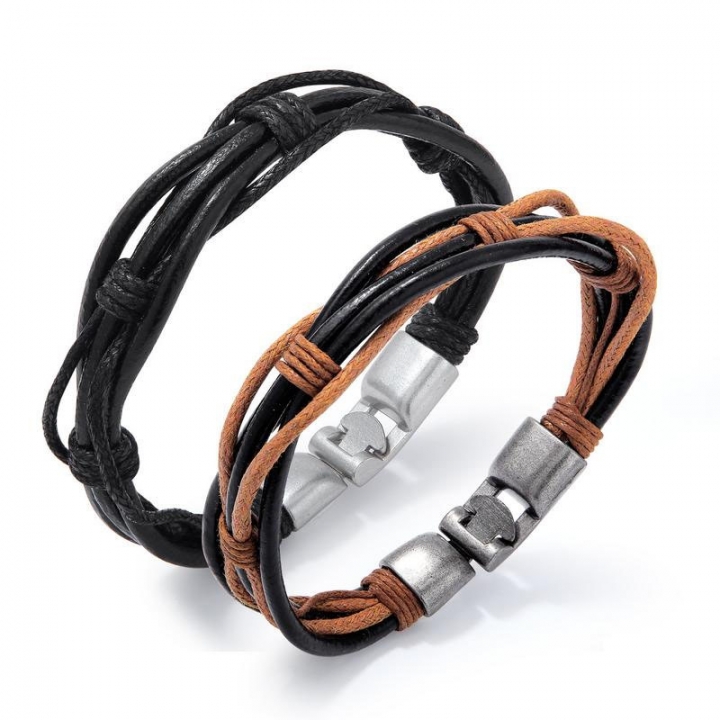 Personality Cowhide Bracelet Retro Men student Buckle Hand Strap