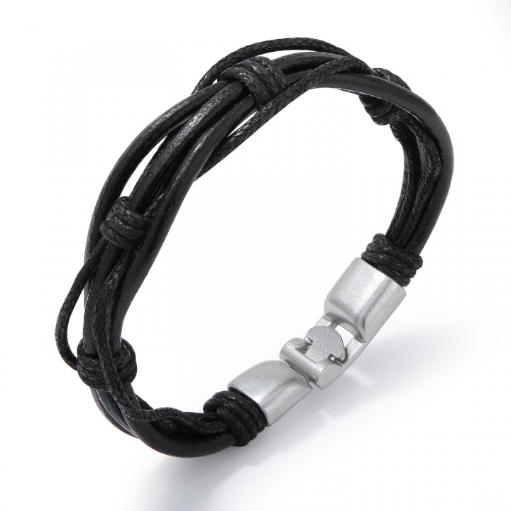 Personality Cowhide Bracelet Retro Men student Buckle Hand Strap