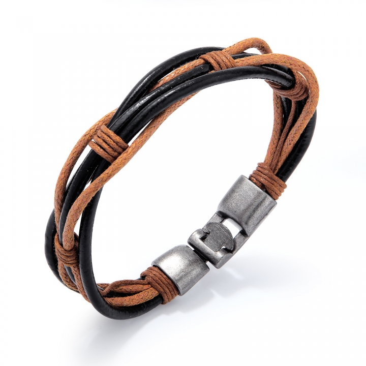 Personality Cowhide Bracelet Retro Men student Buckle Hand Strap