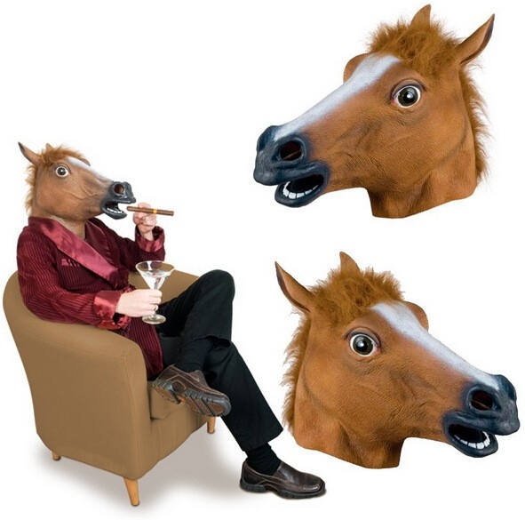 Horsehead Mask Animal Head Set Jiangnan Style Dog Ma Jun Halloween Horse Mask Mask of Terror