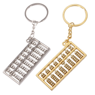 Creative Large 8 files Gold abacus Silver abacus key Pendant metal Keychain