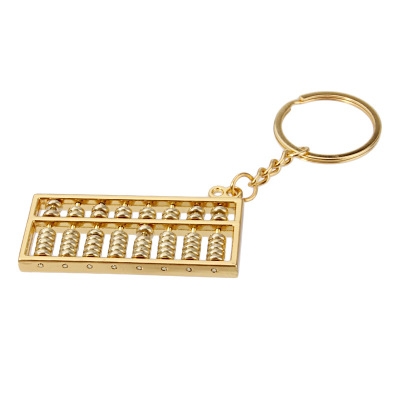 Creative Large 8 files Gold abacus Silver abacus key Pendant metal Keychain