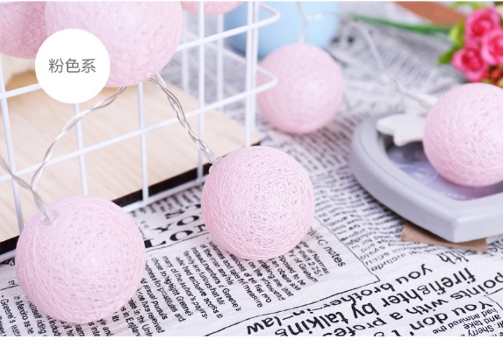 Cotton ball string Christmas Battery light festival Macaron romantic propose Decorative lights