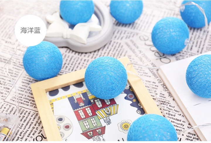 Cotton ball string Christmas Battery light festival Macaron romantic propose Decorative lights