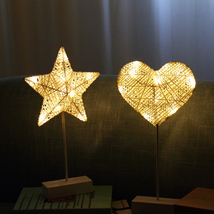 led Teenage heart Decorative lights Love table lamp Modeling lamp Diy Christmas festival Lantern