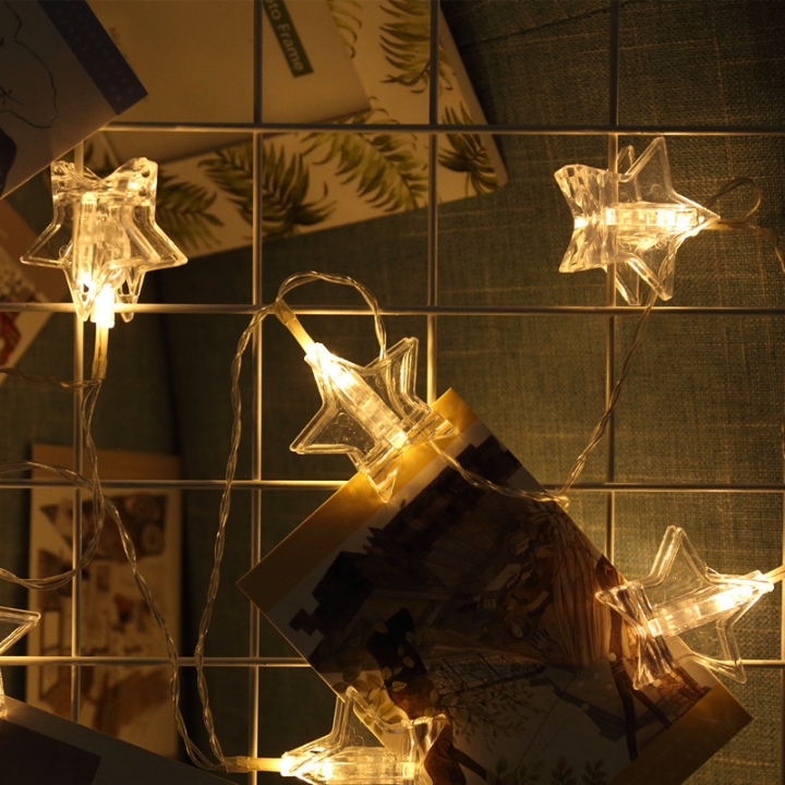 Star Photo Clip light string Romantic Bedroom room Arrange photo Decoration Net red light