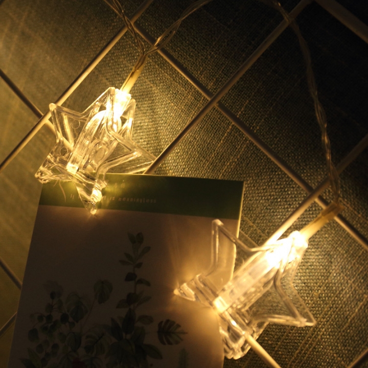 Star Photo Clip light string Romantic Bedroom room Arrange photo Decoration Net red light