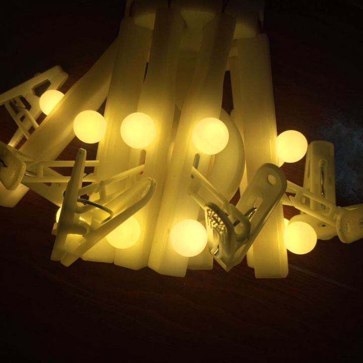 Foldable Hanger light led photo Clip Lantern Gypsophila bedroom Decorative string