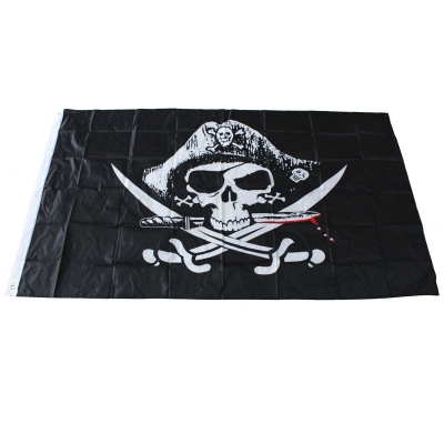 Skull and Cross Crossbones Sabres Swords Jolly Roger Pirate Flags With Grommets Decoration