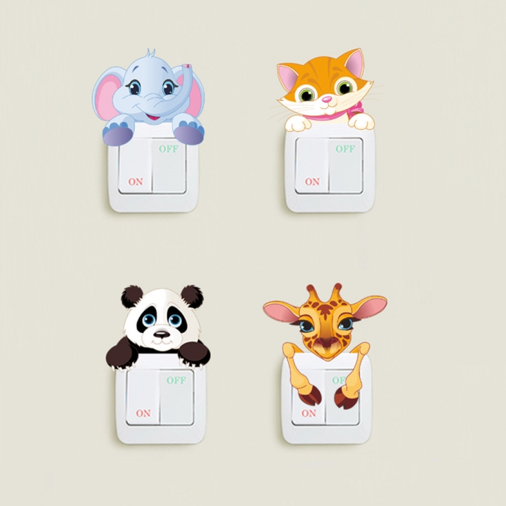 Elephant kitten panda Switch Sticker living room TV background Can be removed Wall sticker
