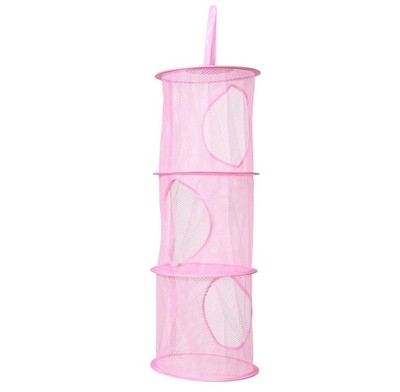 Color network Hanging Multi-layer Storage Cage Hanging cage Cylindrical Storage bag Hanging basket