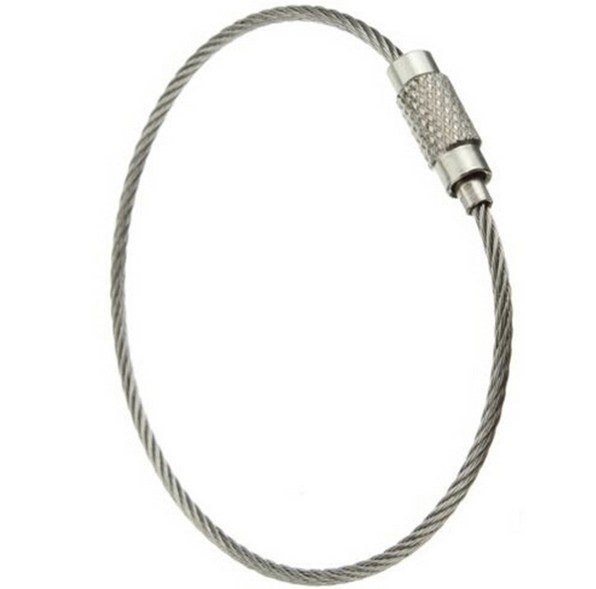 4set Wire loop stainless steel Key ring Baggage Tag rope Wire chain Keychain