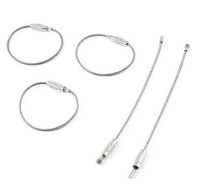 4set Wire loop stainless steel Key ring Baggage Tag rope Wire chain Keychain