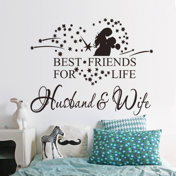Creative English motto Warm romantic bedroom background Wall sticker