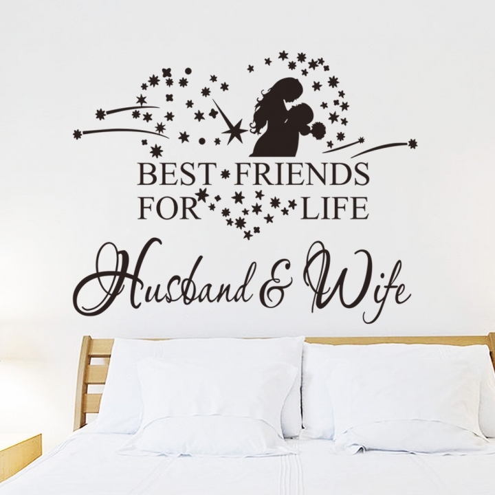 Creative English motto Warm romantic bedroom background Wall sticker