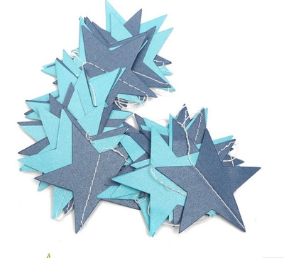 Creative Pearl light Cardboard star Hanging ornament Charm Pull flower wedding festival celebrate