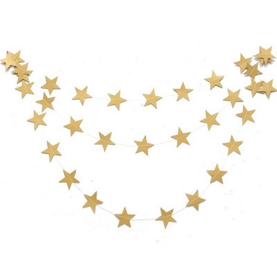 Creative Pearl light Cardboard star Hanging ornament Charm Pull flower wedding festival celebrate
