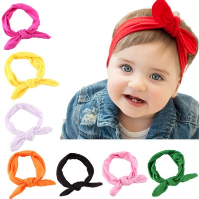 8 colors elastic fabric baby Headband  baby Headwear lovely Bow child Hair accessories