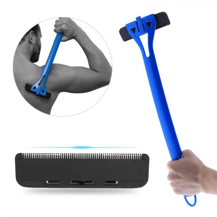 Men Manual Back Hair Shaver Blade Trimmer Do-it-yourself Whole Leg Back Hair Razor Long Handle