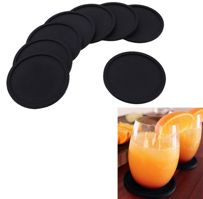 2set Round Thicken Silicone coaster Creative Soft glue Coaster Insulation Tea coaster
