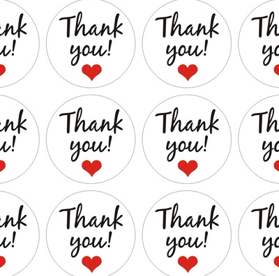 12 pieces Kraft paper Love Thank you Sticker Sealing sticker gift wedding label