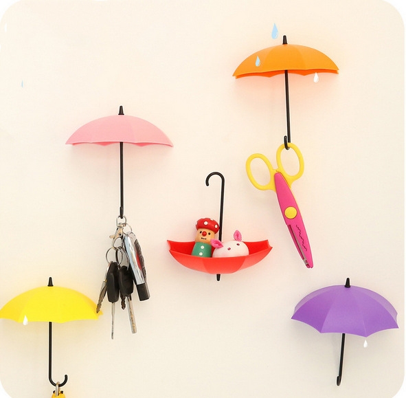 umbrella modeling wall Adhesive Nailless hook up decoration