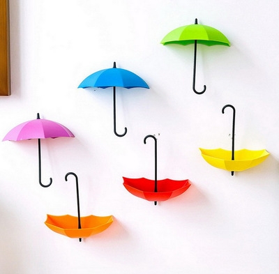umbrella modeling wall Adhesive Nailless hook up decoration