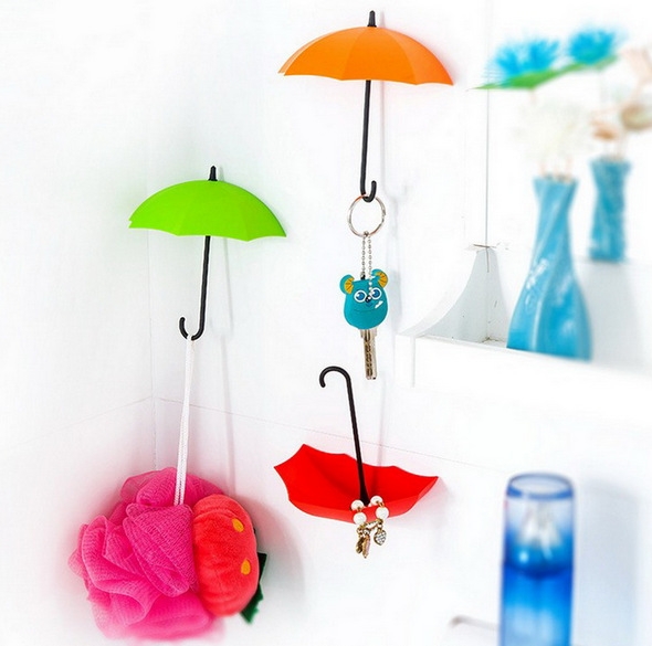 umbrella modeling wall Adhesive Nailless hook up decoration