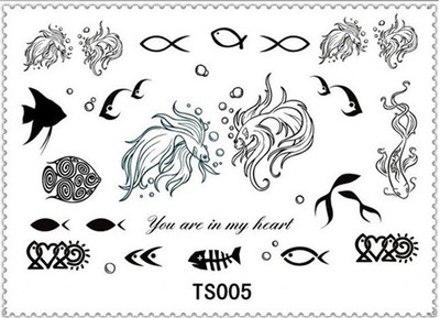 Creative personality trend Marine fish Tattoo sticker Lip paste Nail sticker Tattoo sticker